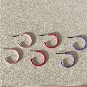 Colorful Hoop Earrings Set